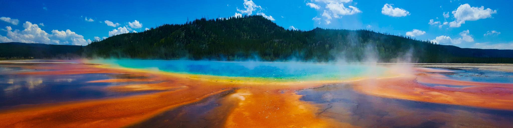 The Grand Prismatic panoramic in Yellowstone National Park