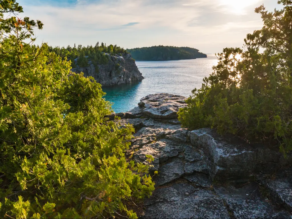 View from the Halfway Rock Point along the Bruce Trail in Bruce Peninsula National Park, Ontario, Canada