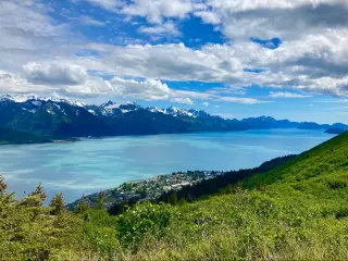 Seward Alaska view of Resurrection Bay from Mt Marathon