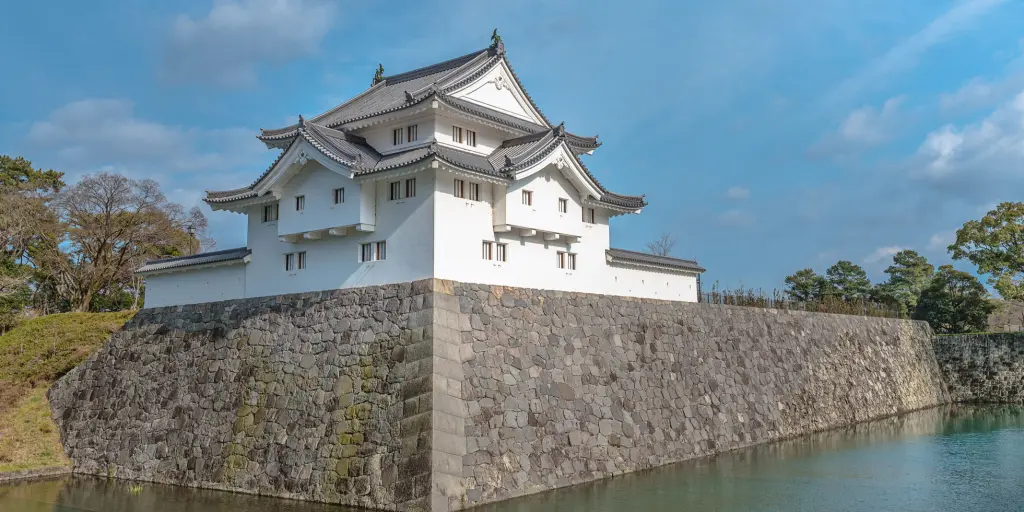 The east gate and moat of Sunpu Castle, Shizuoka 