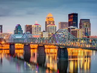 Louisville, Kentucky, USA skyline on the river