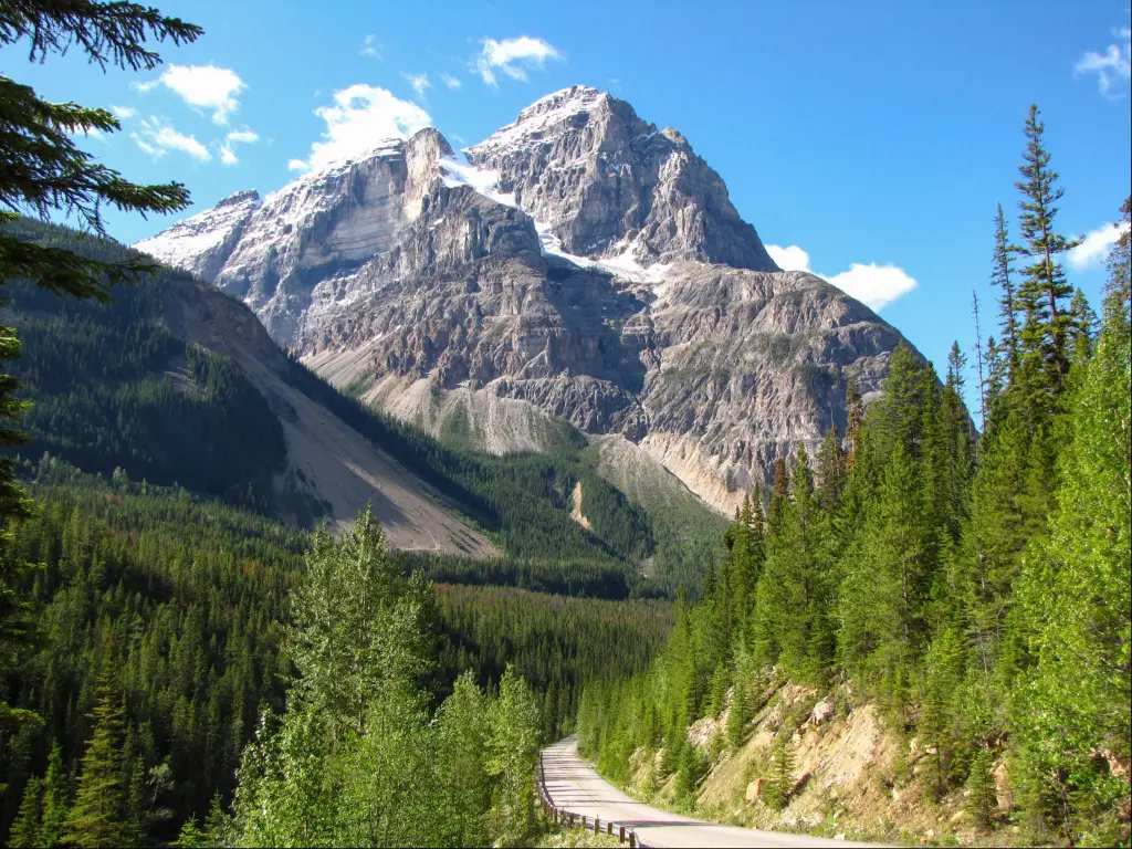 View of majestic mountain at Spiral Tunnels Viewpoint, Yoho National Park, British Columbia, Canada
