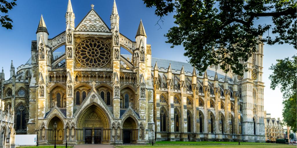 The outside of Westminster Abbey, London 