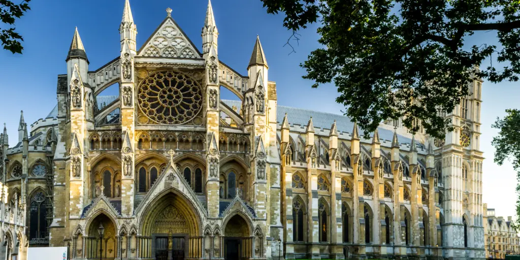 The outside of Westminster Abbey, London 