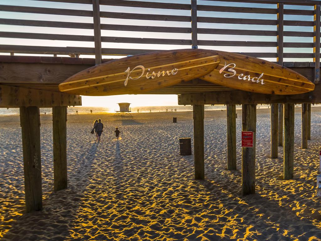 Pismo beach pier at sunset 
