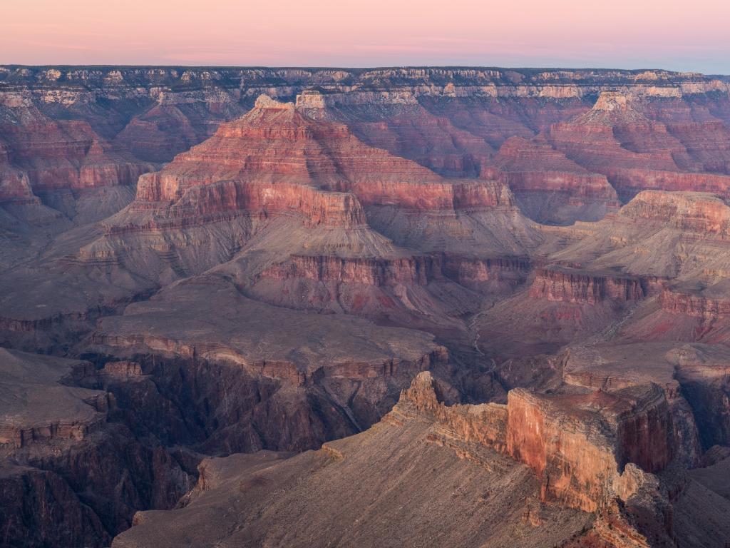 Grand Canyon National Park, Arizona, USA with a pretty sunrise over the Grand Canyon.