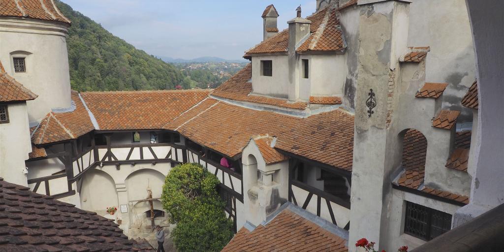 Inner courtyard at Bran Castle, Romania 