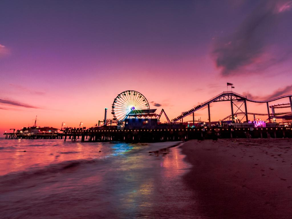 Santa Monica pier at Sunset
