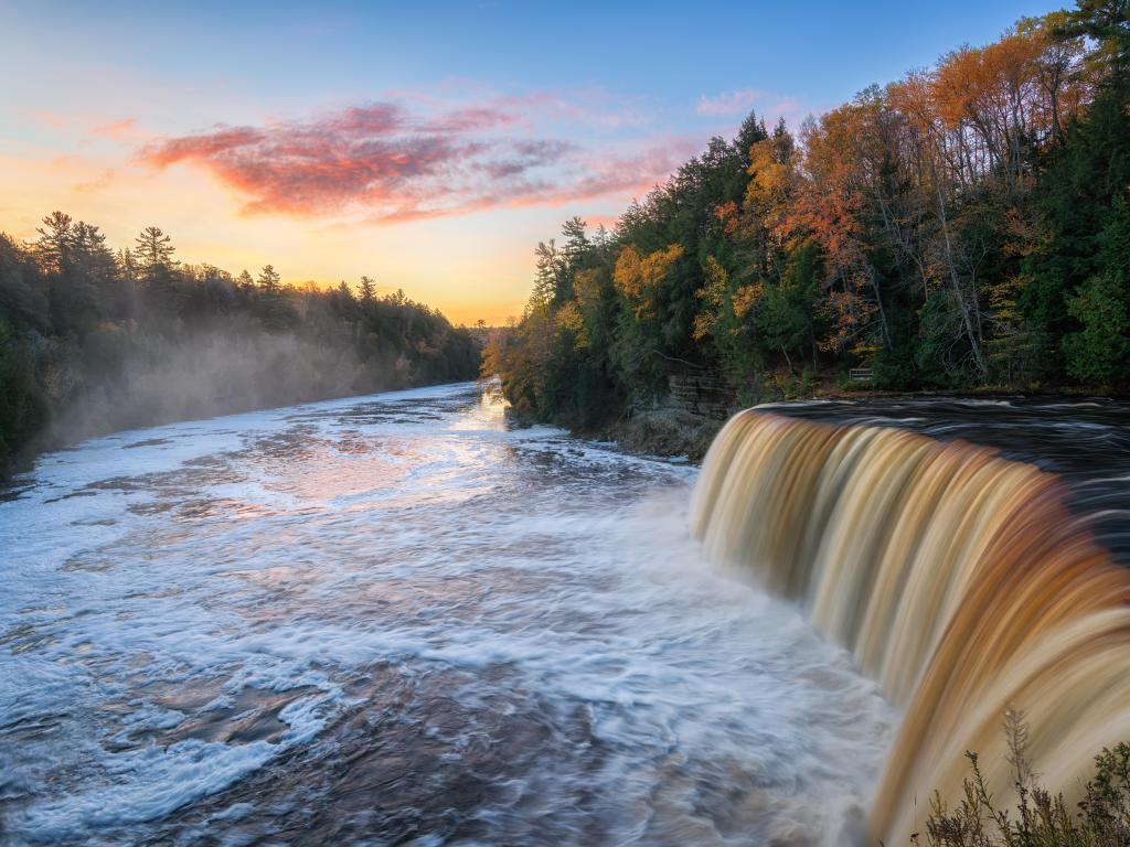 Autumn Sunrise at Tahquamenon Falls State Park in Michigan's Upper Peninsula.