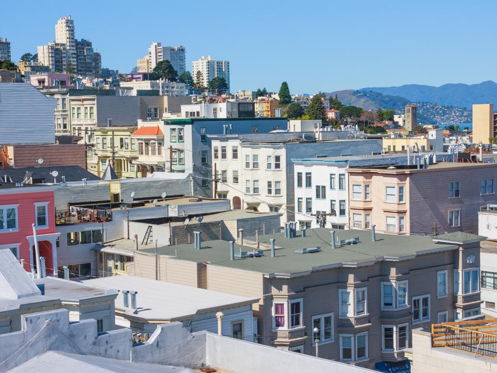 Russian Hill neighbourhood - view from a rooftop in San Francisco