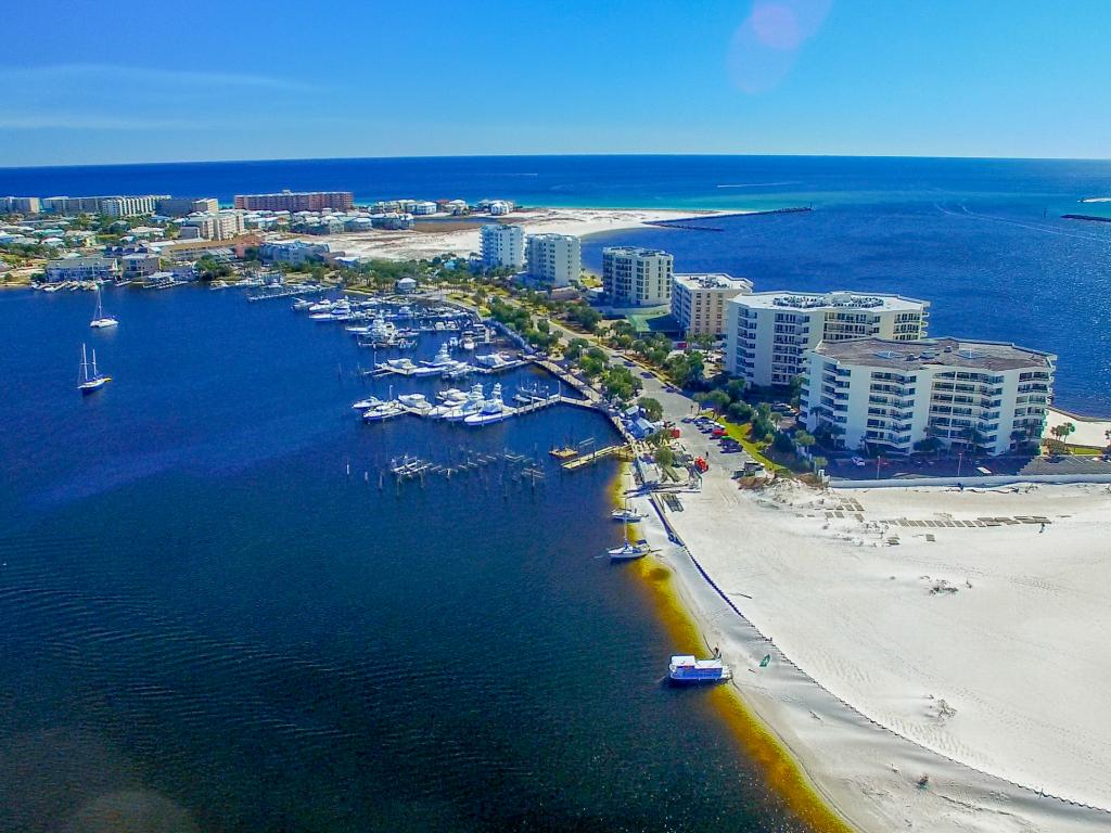 Destin buildings and coastline, Florida