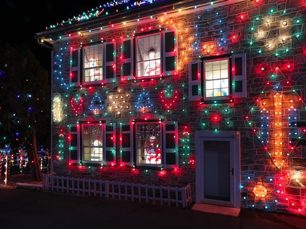 Koziar's Christmas Village light show in Bernville, PA, USA. 