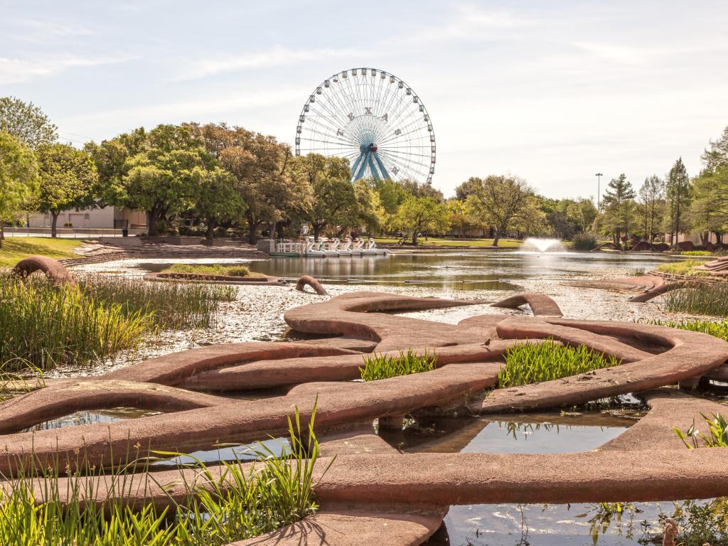 Leonhardt Lagoon in the Fair Park in Dallas. Texas
