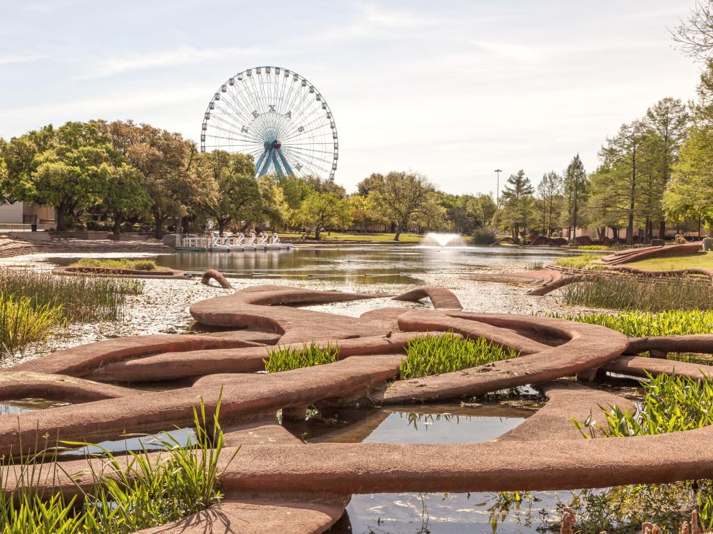 Leonhardt Lagoon in the Fair Park in Dallas. Texas