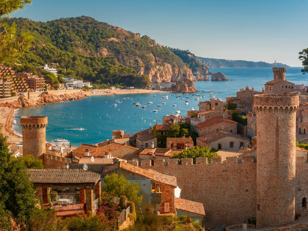 Fortress Vila Vella and Badia de Tossa bay in Tossa de Mar on Costa Brava