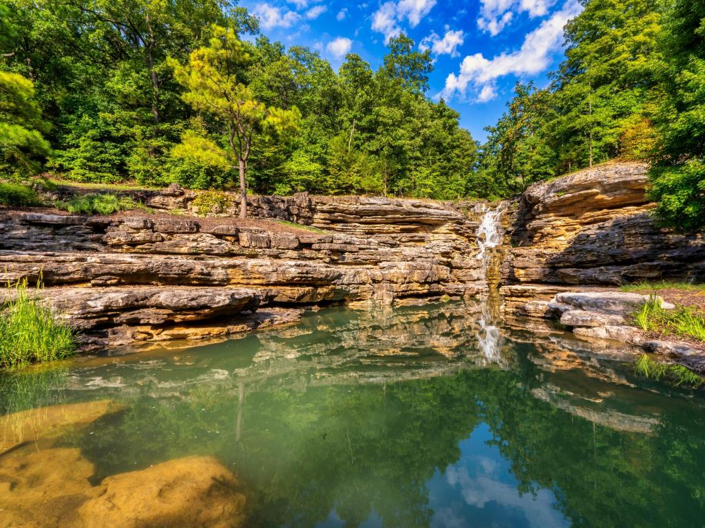 Waterfalls at Top of the Rock Lost Canyon Cave Nature Trail in Branson Missouri