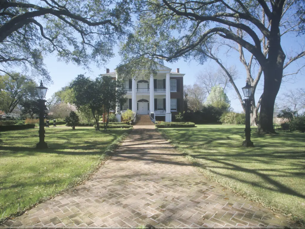 The historic Rosalie Mansion in southern Natchez, Mississippi