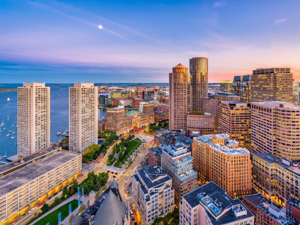 Evening shot of Atlantic Avenue, Boston