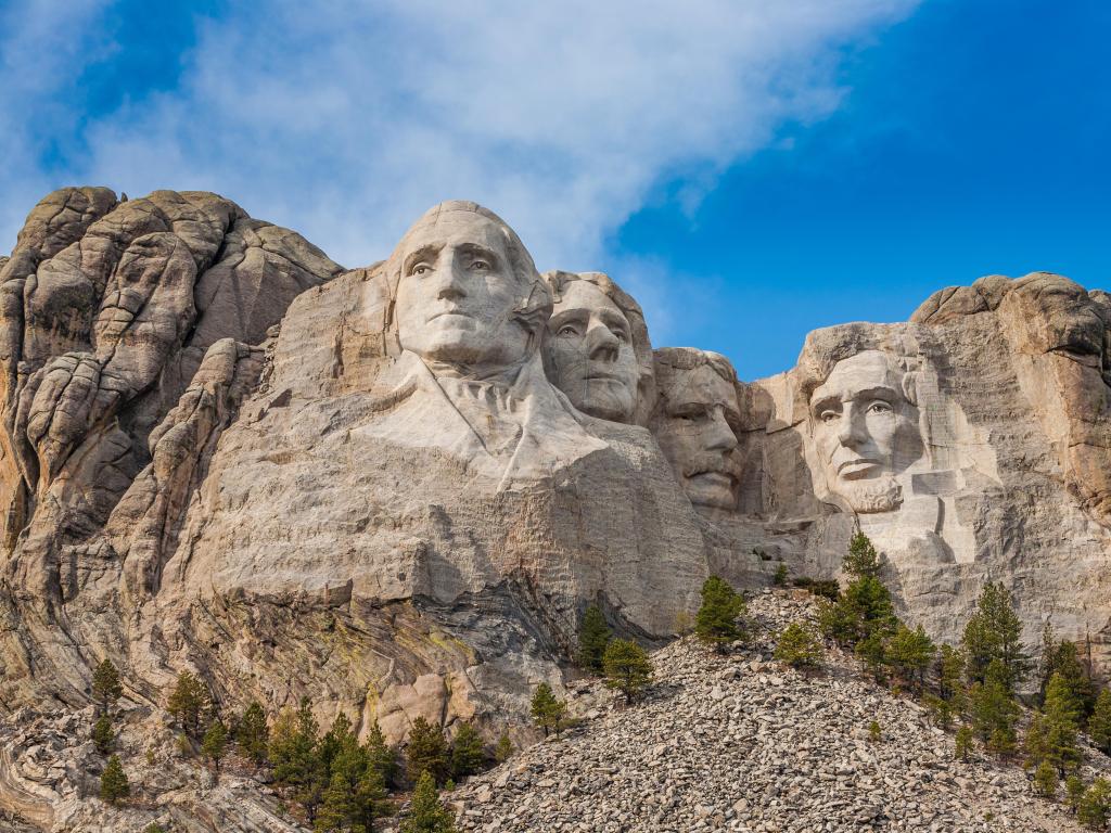 Mount Rushmore National Monument, South Dakota, USA taken on a sunny day.