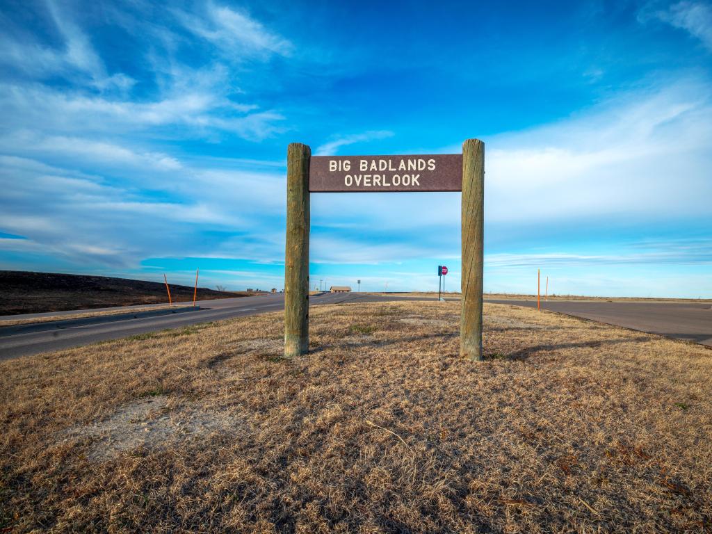 Big Badlands Overlook sign in Badlands National Park