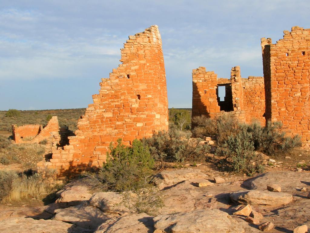 Hovenweep National Monument, Colorado-Utah, USA with Anasazi (Ancestral Puebloan) dwellings at sunrise.