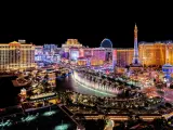 Panoramic view of the strip at night