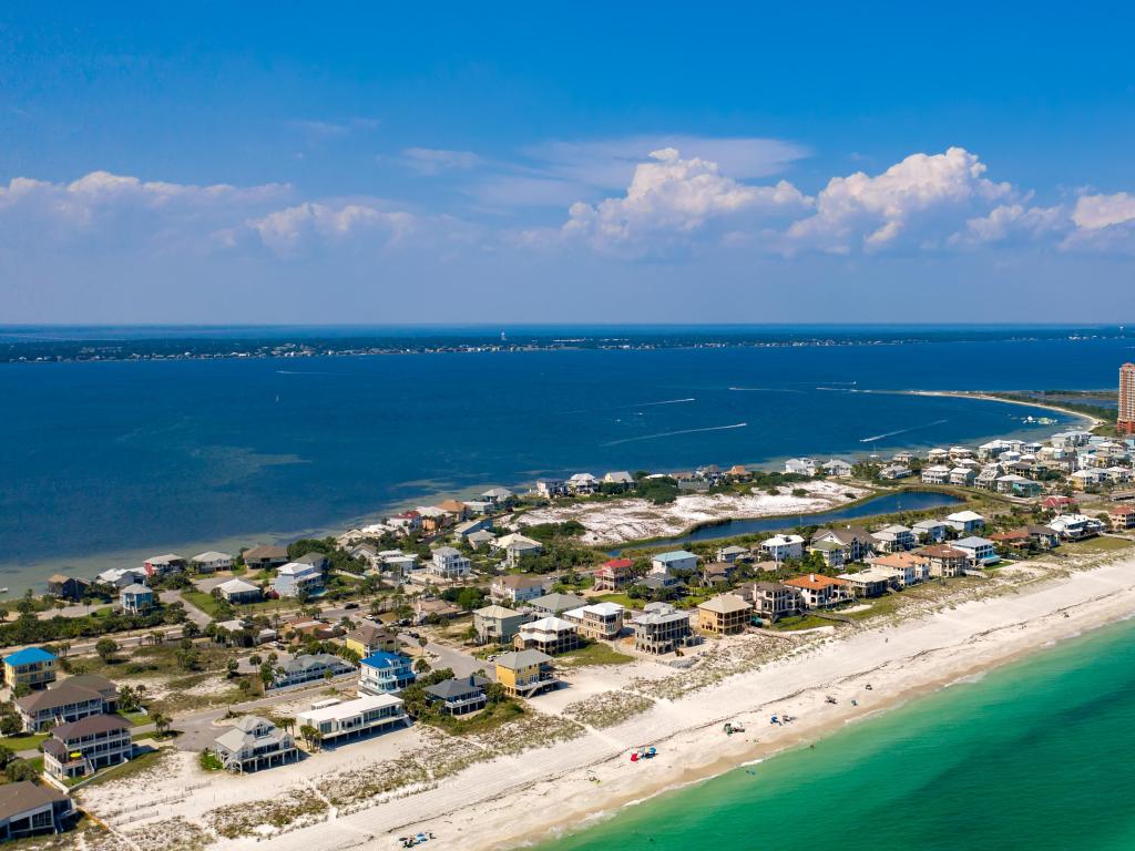Pensacola Beach Aerial View of Coastline - Beach