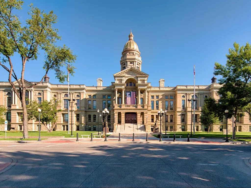 State Capitol Building in Cheyenne, Wyoming - view from the front on a beautiful day