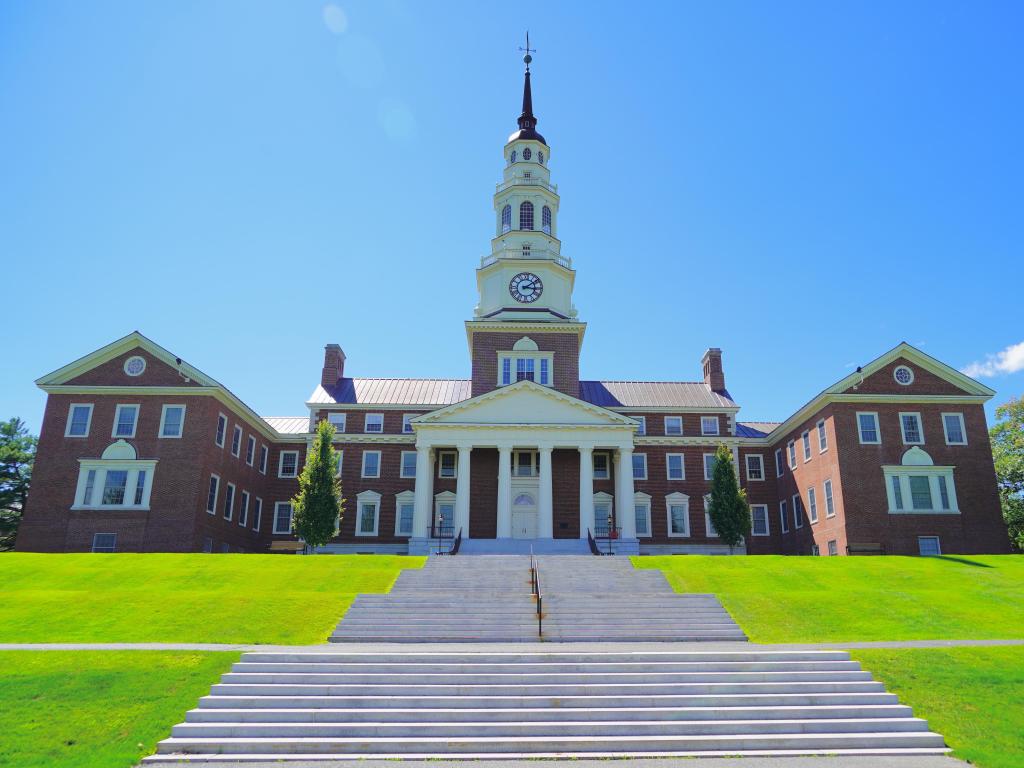 Waterville, Maine, USA taken at the campus of Colby College on a clear sunny day.