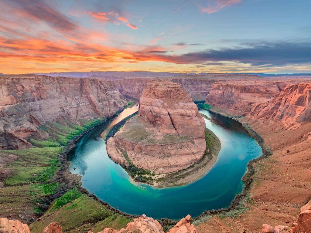 Colorado River flows through the Horseshoe Bend upstream from Grand Canyon National Park