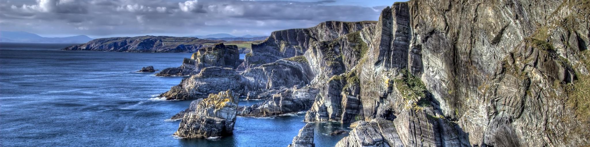 Mizen Head, Ireland with the Atlantic coast cliffs at County Cork.