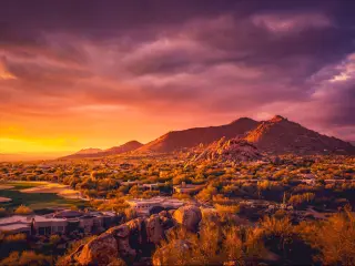 Arizona desert landscape at sunset