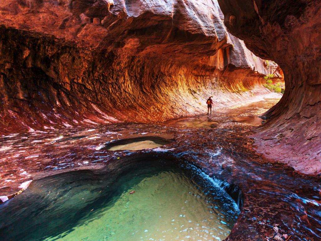 Narrows and stream in Zion National park