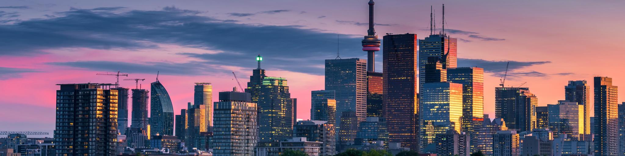 Toronto city at sunset, Ontario, Canada
