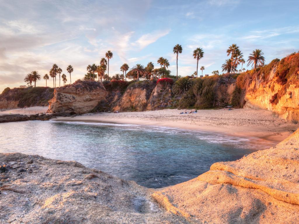 Sunset view of Treasure Island Beach at the Montage in Laguna Beach, California