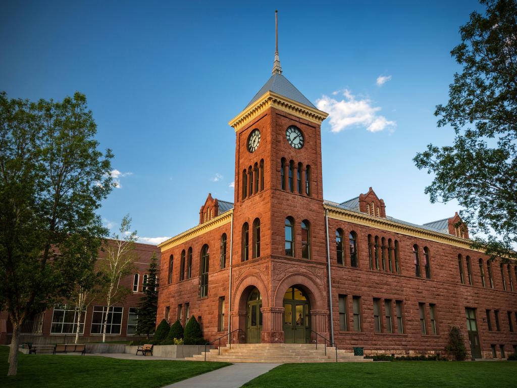 The old sandstone Coconino County courthouse dating from 1894 in Flagstaff Arizona USA.