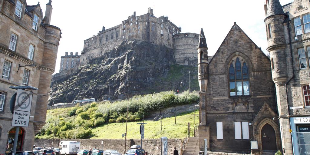 The view of Edinburgh Castle from Grassmarket is one of the most iconic in the city
