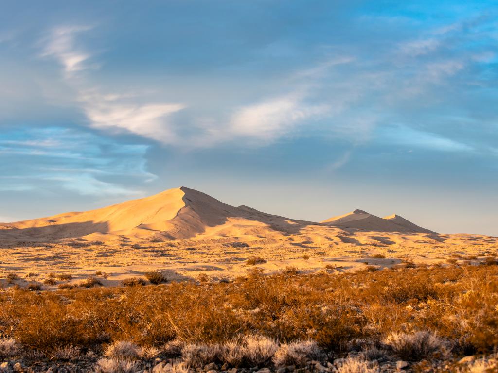 Beautiful sand dunes in Kelso Dunes within the Mojave National Preserve, California.