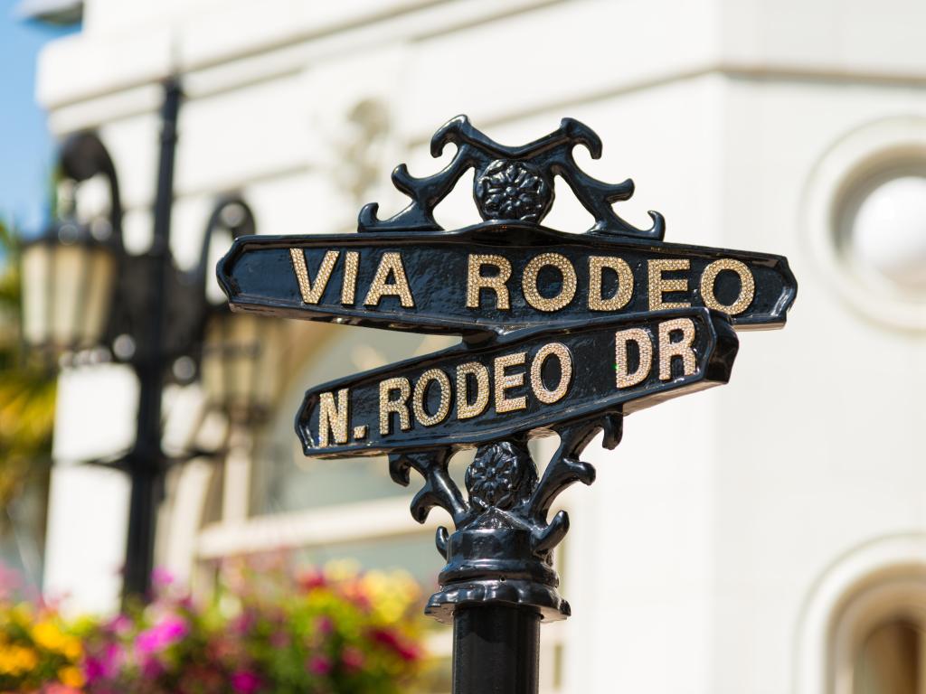 Rodeo Drive cross street signs in Los Angeles.
