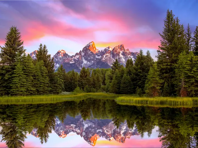 Schwabacher's Landing at Sunrise near Jackson, Wyoming