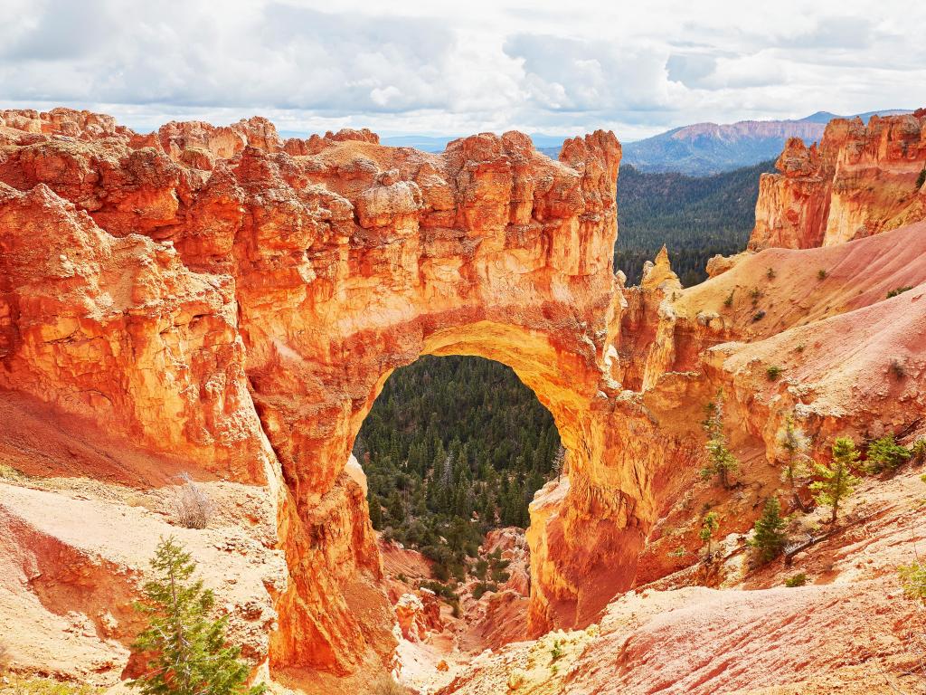 Natural bridge rock formation in Bryce Canyon National Park, Utah, USA.