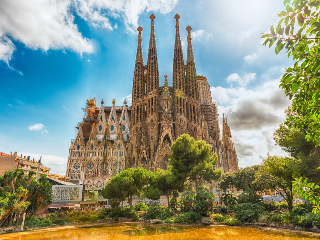 The iconic Sagrada Familia cathedral in Barcelona 