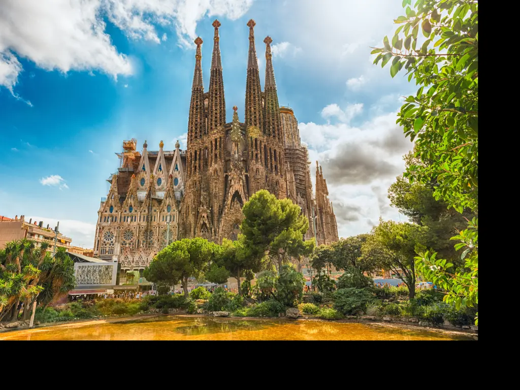The iconic Sagrada Familia cathedral in Barcelona 