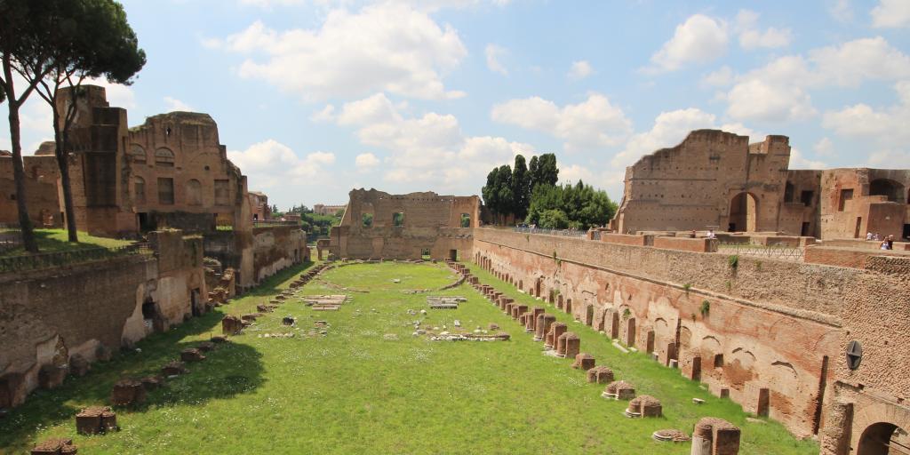 The ruins of the Hippodrome of Domitian on Paletine Hill