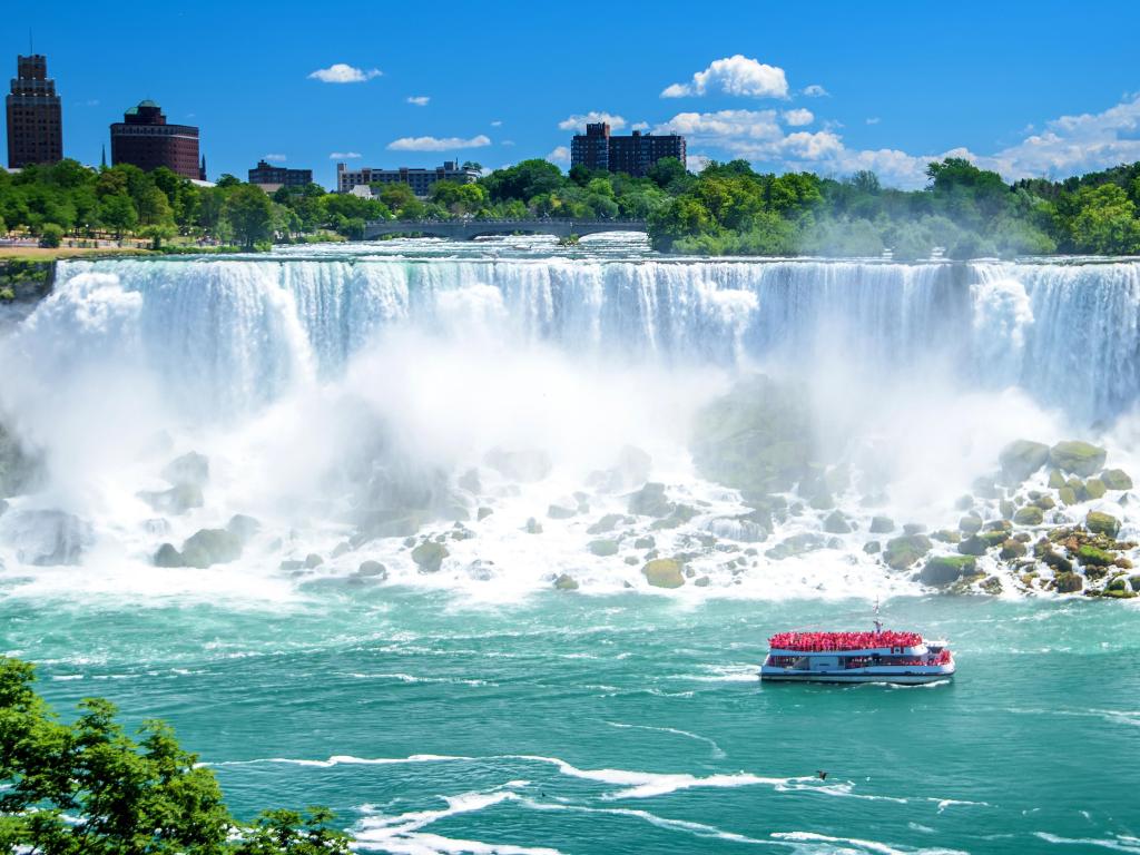 Beautiful Niagara Falls on a clear sunny day. Niagara, Canada