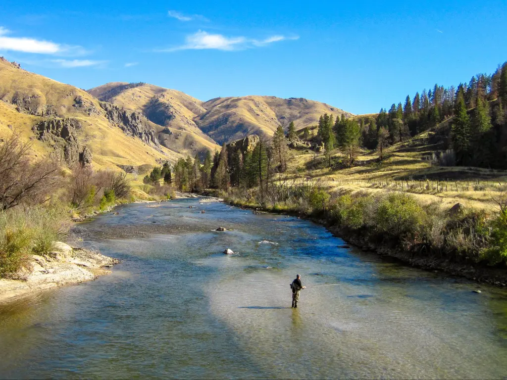 Fly fishing on the South Fork of the Boise River, Idaho