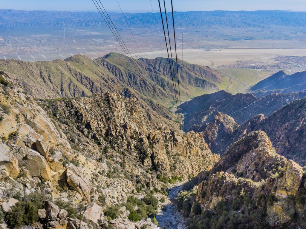 San Jacinto mountain, California, USA with a view from the Palm Springs Aerial Tramway on the way up.