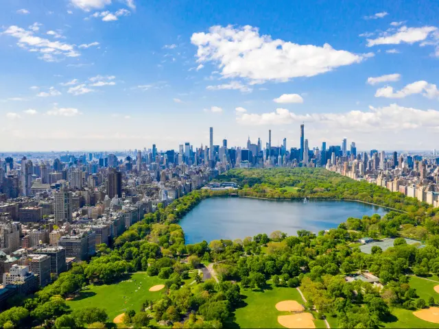 Aerial view of the Central park in New York.