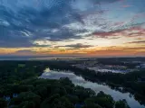 Aerial view of Lake Forest near Daphne, Alabama at sunset
