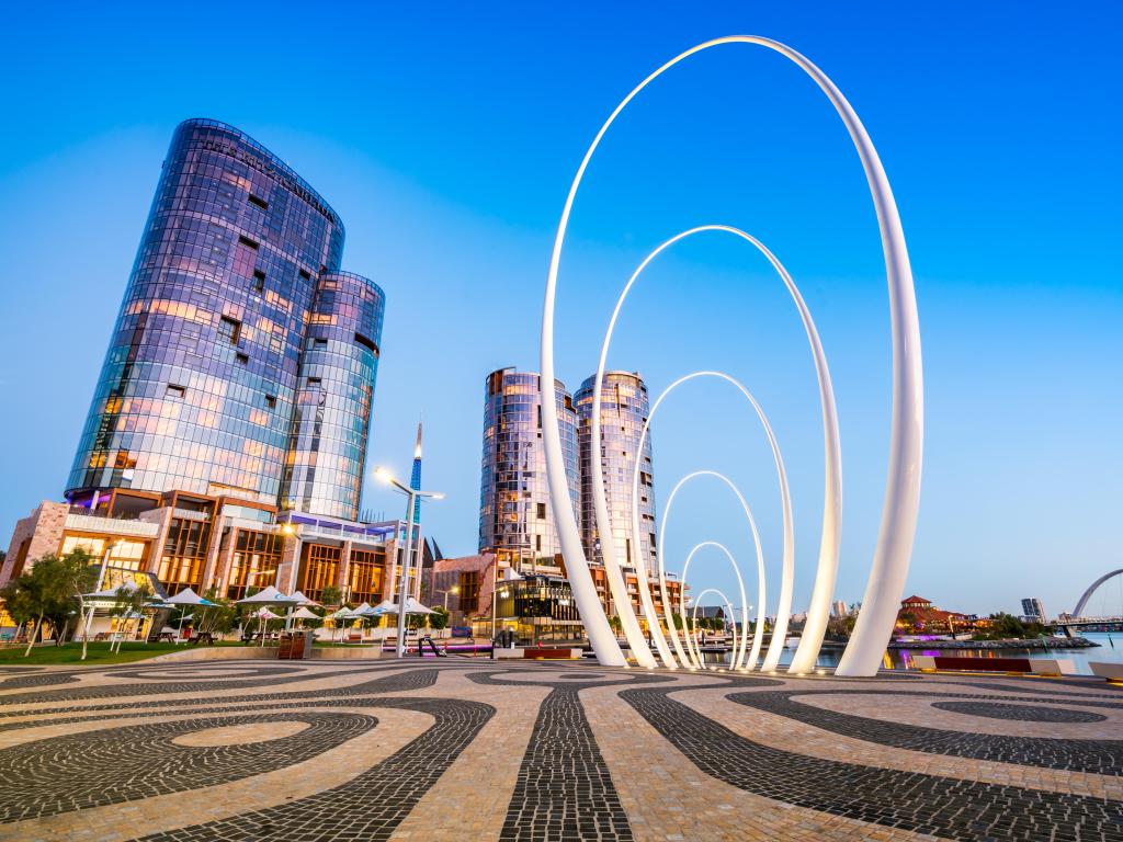 Sunset/Twilight at The Towers of Ritz Carlton in Elizabeth Quay in the Perth